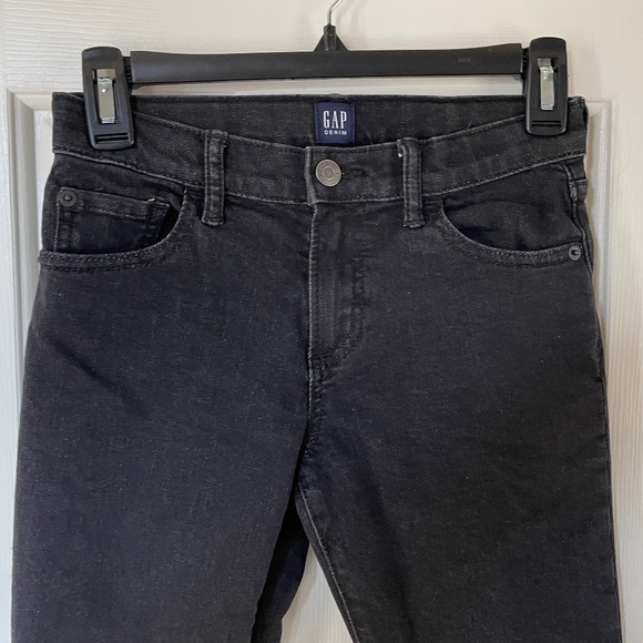Gap Black Denim Jeans with Adjustable Waist Slim Fit Boys Size 10 Regular - Picture 3 of 8